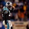 CHARLOTTE, NC - JANUARY 10:  Jake Delhomme #17 of the Carolina Panthers reacts at the end of the fourth quarter during the game against the Arizona Cardinals during the NFC Divisional Playoff Game on January 10, 2009 at Bank of America Stadium in Charlott