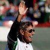 EAST RUTHERFORD, NJ - OCTOBER 26:  Former Jets quarterback is introduced during halftime festivities celebrating the 40th anniversary of the Jets' win over the Colts in Super Bowl III during the game between the Kansas City Chiefs and the New York Jets on