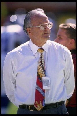 10 Sep 1995:  Kansas City Chiefs owner Lamar Hunt looks on during a game against the New York Giants played at Arrowhead Stadium in Kansas City, Missouri.  The Chiefs won the game, 21-17. Mandatory Credit: Jonathan Daniel  /Allsport