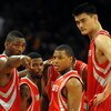 LOS ANGELES, CA - MAY 06:  (L-R) Ron Artest #96, Aaron Brooks #0, Kyle Lowry #7 and Yao Ming #11 of the Houston Rockets huddle against the Los Angeles Lakers in Game Two of the Western Conference Semifinals during the 2009 NBA Playoffs at Staples Center o