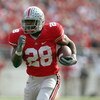 COLUMBUS, OH - NOVEMBER 03: Chris Wells #28 of the Ohio State Buckeyes carries the ball during the game against the Wisconsin Badgers on November 3, 2007 at Ohio Stadium in Columbus, Ohio. Ohio State defeated Wisconsin 38-17. (Photo by Jonathan Daniel/Get