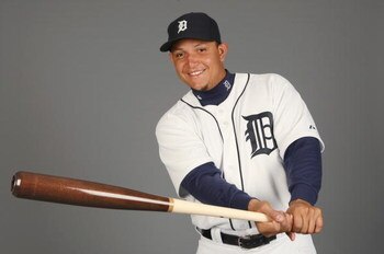 LAKELAND, FL - FEBRUARY 21:  Miguel Cabrera #24 of the Detroit Tigers poses for a portrait during Photo Day on February 21, 2009 at Joker Marchant Stadium in Lakeland, Florida. (Photo by: Nick Laham/Getty Images)
