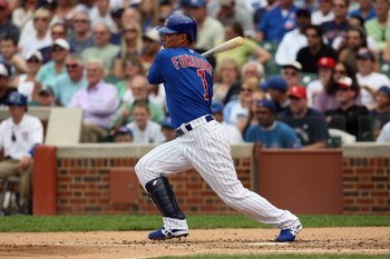 CHICAGO - JUNE 18:  Kosuke Fukudome #1 of the Chicago Cubs bats against the Chicago White Sox during the game on June 18, 2009 at Wrigley Field in Chicago, Illinois. (Photo by Jonathan Daniel/Getty Images)