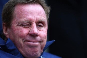 SUNDERLAND, UNITED KINGDOM - MARCH 07:  Tottenham Hotspur Manager Harry Redknapp winks prior to the Barclays Premier League match between Sunderland and Tottenham Hotspur at The Stadium of Light on March 7, 2009 in Sunderland, England.  (Photo by Jamie Mc