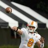 NASHVILLE, TN - NOVEMBER 22: Quarterback  Jonathan Crompton #8 of the Tennessee Volunteers warms up before the game against the Vanderbilt Commodores at Vanderbilt Stadium on November 22, 2008 in Nashville, North Carolina.  (Photo by Kevin C. Cox/Getty Im