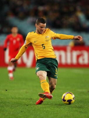 SYDNEY, AUSTRALIA - JUNE 10:  Jason Culina of the Socceroos passes the ball during the 2010 FIFA World Cup Asian qualifying match between the Australian Socceroos and Bahrain at ANZ Stadium on June 10, 2009 in Sydney, Australia.  (Photo by Mark Kolbe/Gett