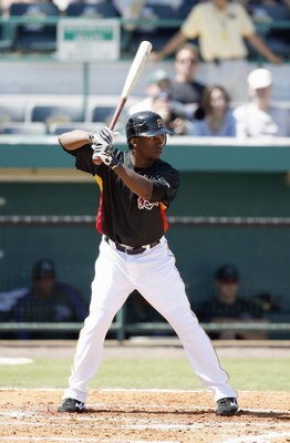 BRADENTON, FL - MARCH 8:  Andrew McCutchen #76 of the Pittsburgh Pirates stands ready at bat during a Spring Training game against the Tampa Bay Devil Rays on March 8, 2007 at McKechnie Field in Bradenton, Florida. Pittsburgh won the game 5-2. (Photo by G