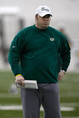 GREEN BAY, WI - MAY 1:  Head coach Mike McCarthy watches  players participate in practice drills during Green Bay Packers Minicamp at Don Hutson Center on May 1, 2009 in Green Bay, Wisconsin. (Photo by Scott Boehm/Getty Images)