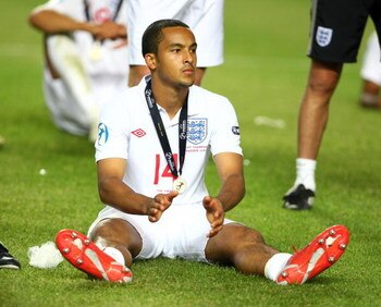 MALMO, SWEDEN - JUNE 29:  Theo Walcott of England reacts after their defeat to Germany during the UEFA U21 European Championships Final match between England and Germany at the New Stadium on June 29, 2009 in Malmo, Sweden.  (Photo by Phil Cole/Getty Imag