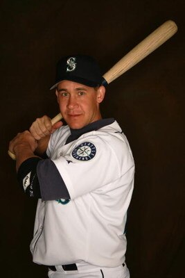 PEORIA, AZ - FEBRUARY 27:  Bret Boone of the Seattle Mariners poses for a portrait during the Seattle Mariners Photo Day at Peoria Stadium on February 27, 2005 in Peoria, Arizona. (Photo by Lisa Blumenfeld/Getty Images)
