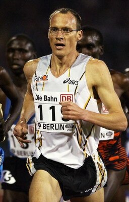 BERLIN - SEPTEMBER 6:  Dieter Baumann of Germany in action during the Men's 5000 metres at the IAAF Golden League meeting in the Friedrich Ludwig Jahn Sportpark, Berlin, Germany on September 6, 2002. (Photo by Stu Forster/Getty Images)