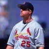 13 Jun 2000:  Mark McGwire #25 of the St Louis Cardinals watches the action during the game against the San Diego Padres at Qualcomm Stadium in San Diego, California.  The Cardinals defeated the Padres 8-3.Mandatory Credit: Tom Hauck  /Allsport