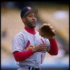 14 May 1995:  Shortstop Ozzie Smith of the St. Louis Cardinals waits in the infield for any sailing balls hit by the Los Angeles Dodgers at Dodgers Stadium in Los Angeles, California.  The Cardinals defeated the Dodgers 6-5.  Mandatory Credit:  Steve Dunn