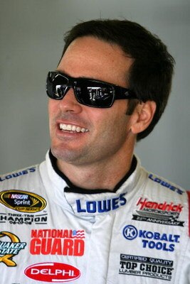 LOUDON, NH - SEPTEMBER 18: Jimmie Johnson driver of the #48 Lowe's Chevrolet during practice for the NASCAR Sprint Cup Series Sylvania 300 at the New Hampshire Motor Speedway on September 18, 2009 in Loudon, New Hampshire  (Photo by Chris Trotman/Getty Im