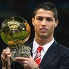 MANCHESTER, UNITED KINGDOM - DECEMBER 10:  Cristiano Ronaldo of Manchester United receives the Ballon d'or after being voted the European Footballer of the Year before the UEFA Champions League Group E match between Manchester United and Aalborg at Old Tr