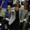 ORLANDO, FL - JUNE 14:  Head coach Stan Van Gundy of the Orlando Magic reacts during the game against the Los Angeles Lakers in Game Five of the 2009 NBA Finals on June 14, 2009 at Amway Arena in Orlando, Florida.  The Lakers won 99-86.  NOTE TO USER:  Us