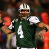 EAST RUTHERFORD, NJ - DECEMBER 28: Brett Favre #4 of The New York Jets looks to pass against The Miami Dolphins during their game on December 28, 2008 at Giants Stadium in East Rutherford, New Jersey. (Photo by Al Bello/Getty Images)