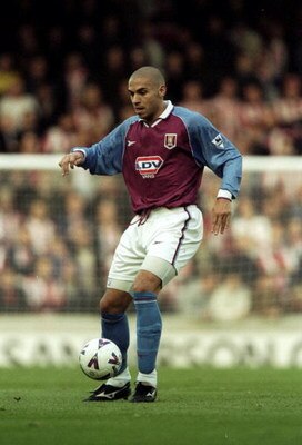 14 Nov 1998:  Stan Collymore of Aston Villa in action during the FA Carling Premiership match against Southampton at The Dell in Southampton, England. Aston Villa won the game 4-1. \ Mandatory Credit: Phil Cole /Allsport