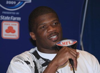 TAMPA, FL - JANUARY 28:  Andre Johnson of the Houston Texans speaks with the media during the 2009 Pro Bowl press conference at the Convention Center on January 28, 2009 in Tampa, Florida.  (Photo by Scott Halleran/Getty Images)