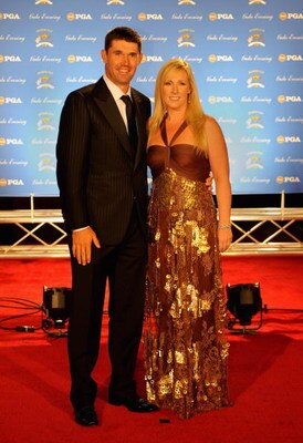 LOUISVILLE, KY - SEPTEMBER 17:  Padraig Harrington of Ireland and the European Ryder Cup team poses with his wife Caroline on the red carpet before the Ryder Cup Gala dinner prior to the start of the 2008 Ryder Cup September 17, 2008 in Louisville, Kentuc