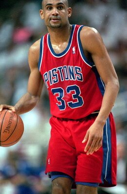 26 Apr 1996: Grant Hill #33 of the Detroit Pistons dribbles the ball during a game against the Orlando Magic at the Orlando Arena in Orlando, Florida. The Magic defeated the Pistons 112-92.   Mandatory Credit: Allsport  /Allsport