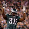 PHILADELPHIA - DECEMBER 28:  Brian Westbrook #36 of the Philadelphia Eagles celebrates against the Dallas Cowboys on December 28, 2008 at Lincoln Financial Field in Philadelphia, Pennsylvania. The Eagles defeated the Cowboys 44-6.  (Photo by Jim McIsaac/G