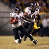 PITTSBURGH - JANUARY 18:  Mark Clayton #89 of the Baltimore Ravens runs for yards after the catch against the Pittsburgh Steelers during the AFC Championship game on January 18, 2009 at Heinz Field in Pittsburgh, Pennsylvania. Steelers won 23-14. (Photo b