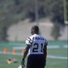 4 May 2001:  LaDainian Tomlinson #21 takes a break during the San Diego Chargers Mini Camp at Murphy Canyon in San Diego, California.Mandatory Credit: Todd Warshaw  /Allsport