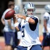 CARROLLTON, TX - JUNE 16:  Quarterback Tony Romo #9 of the Dallas Cowboys during mini camp at Standridge Stadium on June 16, 2009 in Carrollton, Texas.  (Photo by Ronald Martinez/Getty Images)