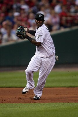ST. LOUIS, MO - JULY 14:  National League All-Star Hanley Ramirez of the Florida Marlins throws during the 2009 MLB All-Star Game at Busch Stadium on July 14, 2009 in St Louis, Missouri. (Photo by Dilip Vishwanat/Getty Images)