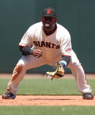 SAN FRANCISCO - JUNE 21:  Pablo Sandoval #48 of the San Francisco Giants waits in the filed against the Texas Rangers during a Major League Baseball game on June 21, 2009 at AT&T Park in San Francisco, California.  (Photo by Jed Jacobsohn/Getty Images)