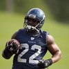 RENTON, WA - MAY 2:  Julius Jones #22 of the Seattle Seahawks runs with the ball during minicamp at the Seahawks training facility on May 2, 2009 in Renton, Washington. (Photo by Otto Greule Jr/Getty Images) 