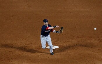ATLANTA - JUNE 26:  Dustin Pedroia #15 of the Boston Red Sox against the Atlanta Braves at Turner Field on June 26, 2009 in Atlanta, Georgia.  (Photo by Kevin C. Cox/Getty Images)
