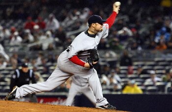 NEW YORK - MAY 04:  Jon Lester #31 of the Boston Red Sox deals a pitch against the New York Yankees on May 4, 2009 at Yankee Stadium in the Bronx borough of New York City.  (Photo by Jim McIsaac/Getty Images)