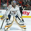 PHILADELPHIA - MARCH 07:  Pekka Rinne #35 of the Nashville Predators skates against the Philadelphia Flyers on March 7, 2009 at Wachovia Center in Philadelphia, Pennsylvania. The Flyers defeated the Predators 4-1.  (Photo by Jim McIsaac/Getty Images)