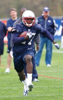FOXBOROUGH - MAY 2: Darius Butler #27 participates in a drill during the New England Patriots Minicamp at Gillette Stadium May 2, 2009 in Foxborough, Massachusetts. (Photo by Jim Rogash/Getty Images)