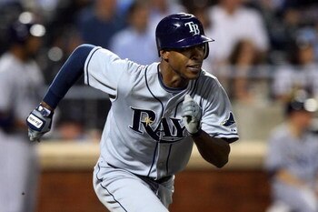 NEW YORK - JUNE 19:  B.J. Upton #2 of the Tampa Bay Rays runs against the New York Mets on June 19, 2009 at Citi Field in the Flushing neighborhood of the Queens borough of New York City.  (Photo by Jim McIsaac/Getty Images)