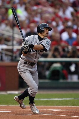 ST. LOUIS, MO - JULY 14:  American League All-Star Ichiro Suzuki of the Seattle Mariners bats during the 2009 MLB All-Star Game at Busch Stadium on July 14, 2009 in St Louis, Missouri. (Photo by Dilip Vishwanat/Getty Images)
