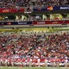SAN ANTONIO, TX - DECEMBER 29:  The Ohio State Buckeyes face the Oklahoma State Cowboys during the MasterCard Alamo Bowl on December 29, 2004 at the Alamodome in San Antonio, Texas.  The Buckeyes defeated the Cowboys 33-7.  (Photo by Ronald Martinez/Getty