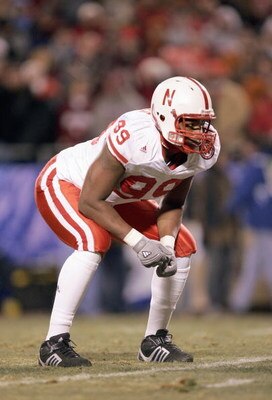 KANSAS CITY, MO - DECEMBER 2:  Barry Turner #99 of the Nebraska Cornhuskers gets ready to move at the snap against the Oklahoma Sooners late in the fourth quarter of the 2006 Dr. Pepper Big 12 Championship on December 2, 2006 at Arrowhead Stadium in Kansa