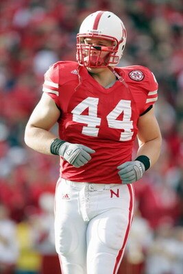 LINCOLN, NE - NOVEMBER 24:  Mike McNeill #44 of the Nebraska Cornhuskers jogs on the field during the game against the Colorado Buffaloes on November 24, 2006 at Memorial Stadium in Lincoln, Nebraska. Nebraska won 37-14. (Photo by Brian Bahr/Getty Images)