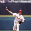 PHILADELPHIA - MAY 24:  Pitcher Curt Schilling #38 of the Philadelphia Phillies delivers a pitch during an MLB game on May 24, 1992 against the Cincinnati Reds at Veterans Stadium in Philadelphia, Pennsylvania. (Photo by Jeff Hixon/Getty Images)