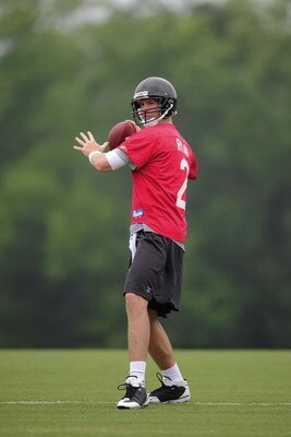 FLOWERY BRANCH, GA - MAY 9: Quarterback Matt Ryan #2 of the Atlanta Falcons attempts a pass during minicamp at the Falcons Complex on May 9, 2009 in Flowery Branch, Georgia. (Paul Abell/Getty Images)
