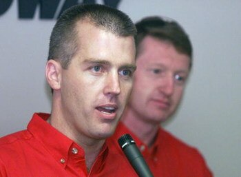 16 Nov 2000: Jeremy Mayfield is introduced as the 2002 season teammate to Bill Elliott driving the Evernham Motorsports Dodge Dealers Dodge Intrepids at the NASCAR Winston Cup NAPA 500 at the Atlanta Motor Speedway in Hampton, Georgia. Digital Image. Mand