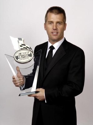NEW YORK - DECEMBER 2:  Ninth placed Jeremy Mayfield, driver of the #19 Evernham Motorsports Dodge, poses during the NASCAR Nextel Cup Awards Banquet on December 2, 2005 at the Waldorf Astoria Hotel in New York City.  (Photo By Rusty Jarrett/Getty Images)