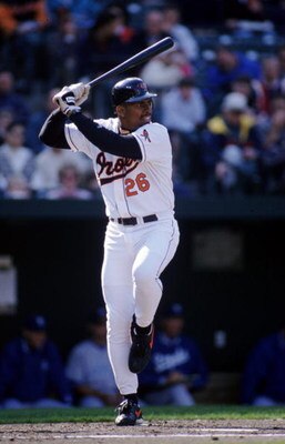 4 Apr 1996:  Bobby Bonilla of the Baltimore Orioles awaits a pitch during the Orioles 5-3 win over the Kansas City Royals at Camden Yards in Baltimore, Maryland. Mandatory Credit: Doug Pensinger/Allsport