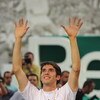 MADRID, SPAIN - JUNE 30:  New signing Kaka waves to fans during his official presentation as a Real Madrid player at the Santiago Bernabeu Stadium on June 30, 2009 in Madrid, Spain.  (Photo by Denis Doyle/Getty Images)