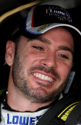 JOLIET, IL - JULY 10:  Jimmie Johnson, driver of the #48 Lowe's Chevrolet, sits in his car during practice for the NASCAR Sprint Cup Series LifeLock.com 400 at Chicagoland Speedway on July 10, 2009 in Joliet, Illinois.  (Photo by Jonathan Daniel/Getty Ima