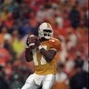 14 Nov 1998:  Quarterback Tee Martin #17 of the Tennessee Volunteers drops back to pass during a game against the Arkansas Razorbacks at the Neyland Stadium in Knoxville, Tennessee. The Volunteers defeated the Razorbacks 28-24. Mandatory Credit: Jonathan 