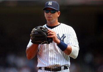 NEW YORK - JULY 19:  Alex Rodriguez #13 of the New York Yankees looks on against the Detroit Tigers on July 19, 2009 at Yankee Stadium in the Bronx borough of New York City.  (Photo by Jim McIsaac/Getty Images)